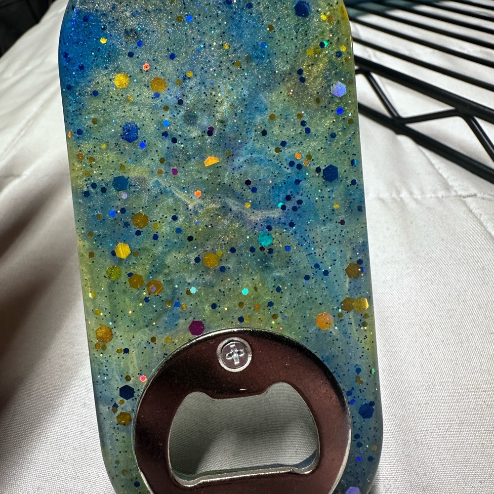 Beach glow keychain bottle opener